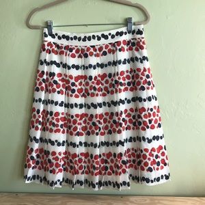 JCrew Pleated Berry Print Skirt, size P6